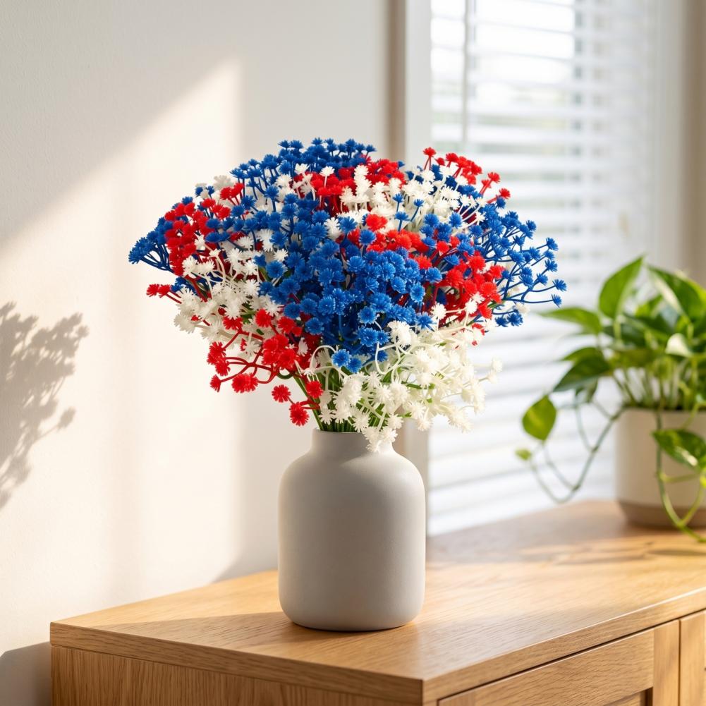 Gypsophila Fake Floral Bouquet 10Pcs Artificial Flowers Bendable Stems Floral For Wedding Party Vase Table Centerpiece Decor