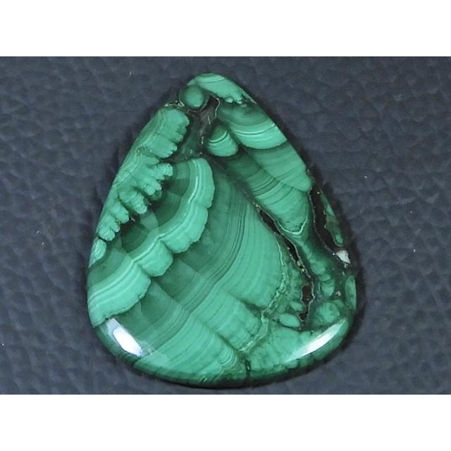 25X34X3MM Natural Malachite Flower Design Pear Cabochon Loose Gemstone 37Cts D-488