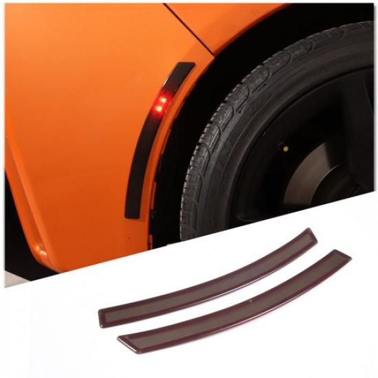 2PCS Rear Wheel Arch Trim ABS Smoked Cover For Corvette C7 2014- US