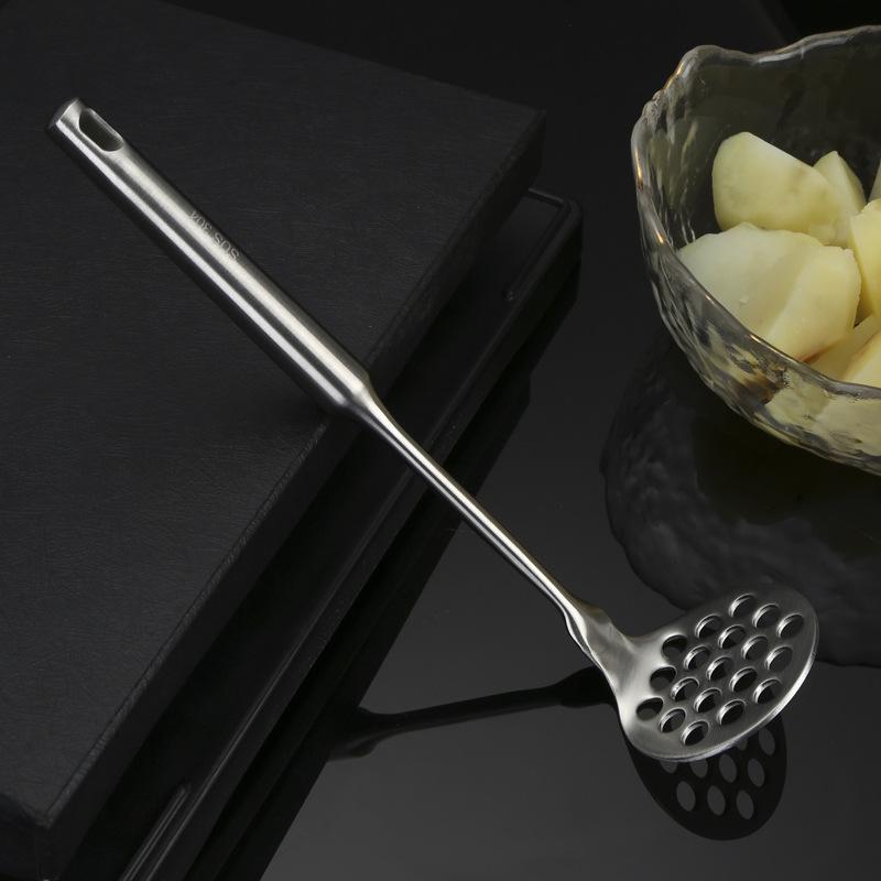 Stainless Steel Potato Masher & Ricer - Animal Jacquard Handle | Baby Food Tool