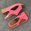 2025 Summer New Sandals Women's Slip Foot Stitching Cutout Wedge Plus Size Open Toe Casual Sandals for Women