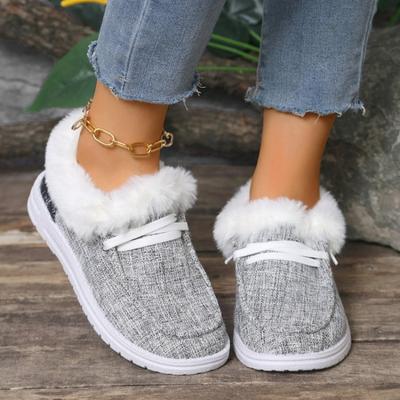 Große Größe Winter neue dicksohlige Woll-Einzel-Schuhe Damen Samt warm große Größe Baumwollschuhe Damenschuhe