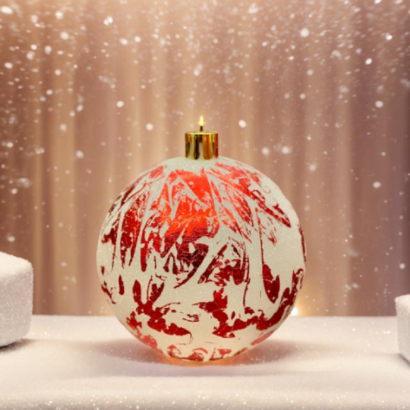 2025 Cross Border New Ink Style Christmas Ball, Sparkling Powder and Hand Drawn Christmas Ball Decoration Window Pendant