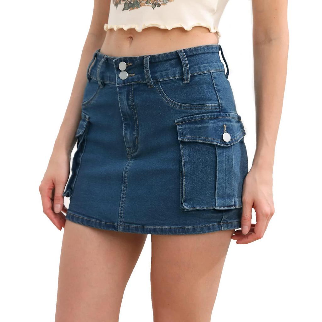 European & American Style Autumn Low-Waist Slim Fit Hip-Hugging Solid Color Skirt for Women