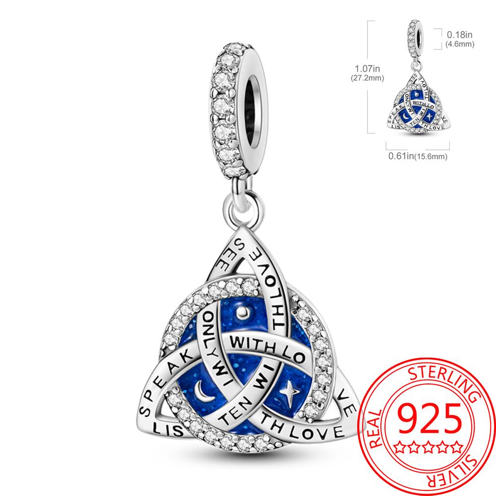 Mysterious Copper Love Evil Eyes Celtic Knot Palm Pendant Beads Safety Clip Fit Brand Bracelet Premium Gift Diy