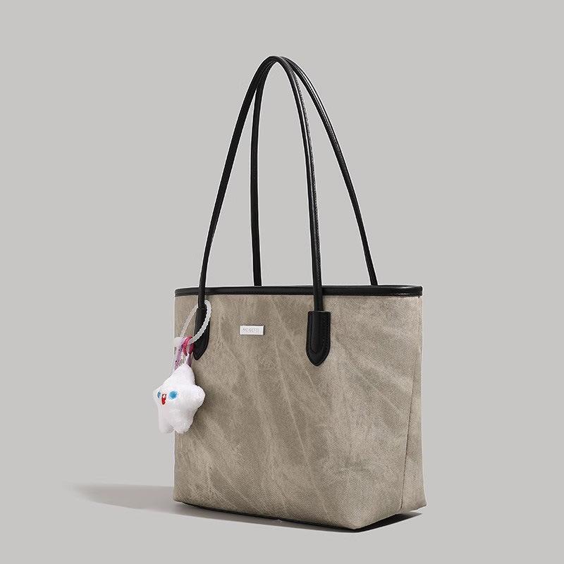Customized simple commuter tote bag for women 2025 new trendy large-capacity bento bag, student underarm tote bag in class
