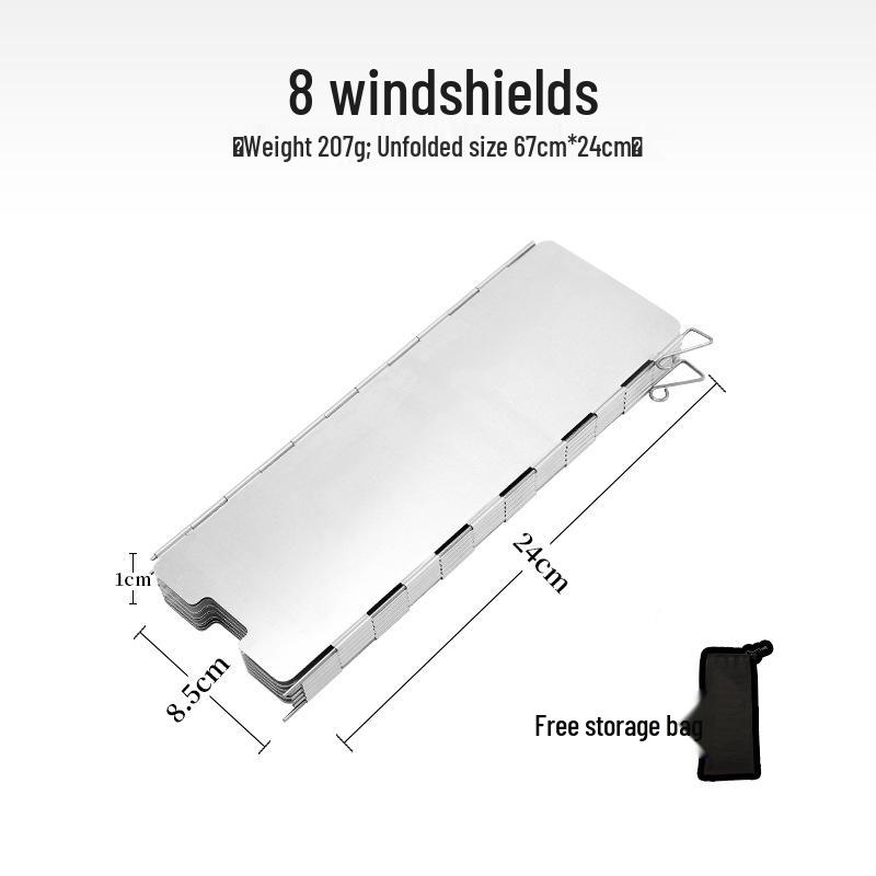 

Ultra-light Aluminum Alloy Camping Stove Windscreen - Windproof, Folding with Pins, Available in 8, 10, 12 Pieces