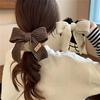 Elegant Wool Bow Hair Ties - Cute/Elegant Style, Knitting Material, Solid Color with Bowknot Design, Perfect for Daily Wear, Ideal Gift for Girls