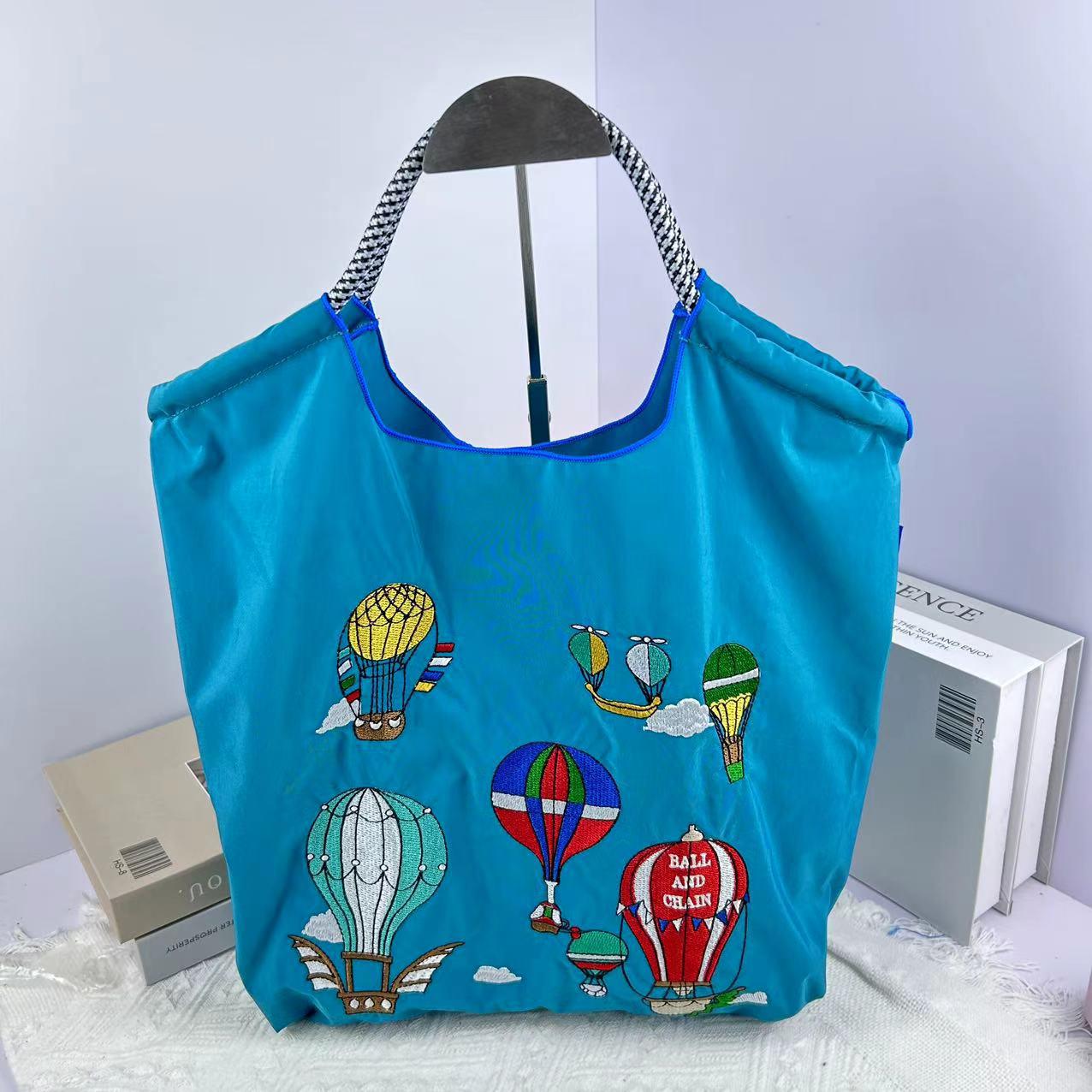 

Экологичная ручной работы нейлоновая сумка-тоут в японском стиле с вышивкой в виде цветов