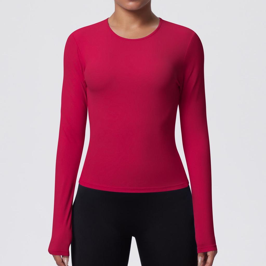 Women's Breathable Yoga and Running Top - Casual, Skin-friendly, Long Sleeve, Waist-cinching.
