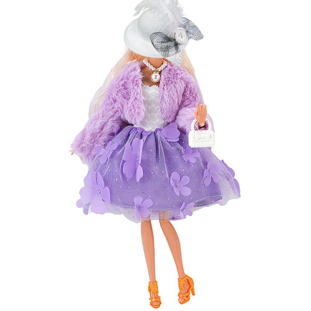 New 1/6 /30Cm/11" Doll Clothes Doll Accessories Multicolor Doll Overcoat Dress Set Po Props Hairy Coat Mini Plush Coat Toy