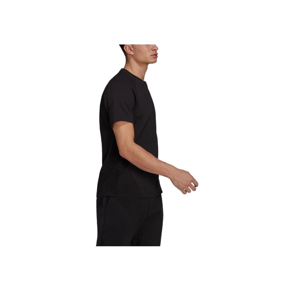 Adidas Solid Color Logo Casual Sports Short Sleeve T-Shirt Men Tops Black HE2238