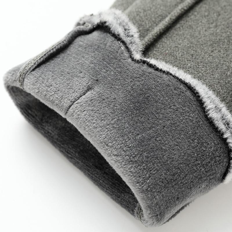 German Velvet Gloves, Warm Ladies Autumn and Winter Students Korean Version of Cute Cycling and Driving Touch Screen Thin Gloves