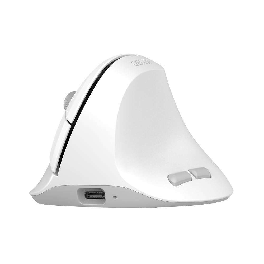 Delux Ergonomic Wireless Small Vertical 4000 Dual for Carpal and Hand for and Laptops Mouse, Hand, Lightweight, 84g, Mouse, DPI, 2.4G/Bluetooth 5.2