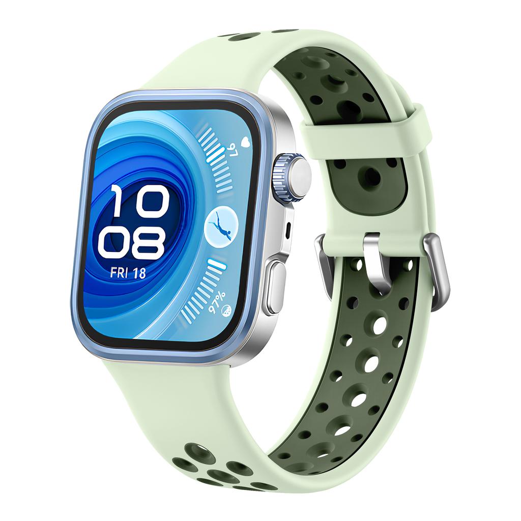 Silicone Watch Band for Huawei Watch Fit 4 Pro/Fit 4/Fit 3 Round Holes Dual Color Replacement Strap