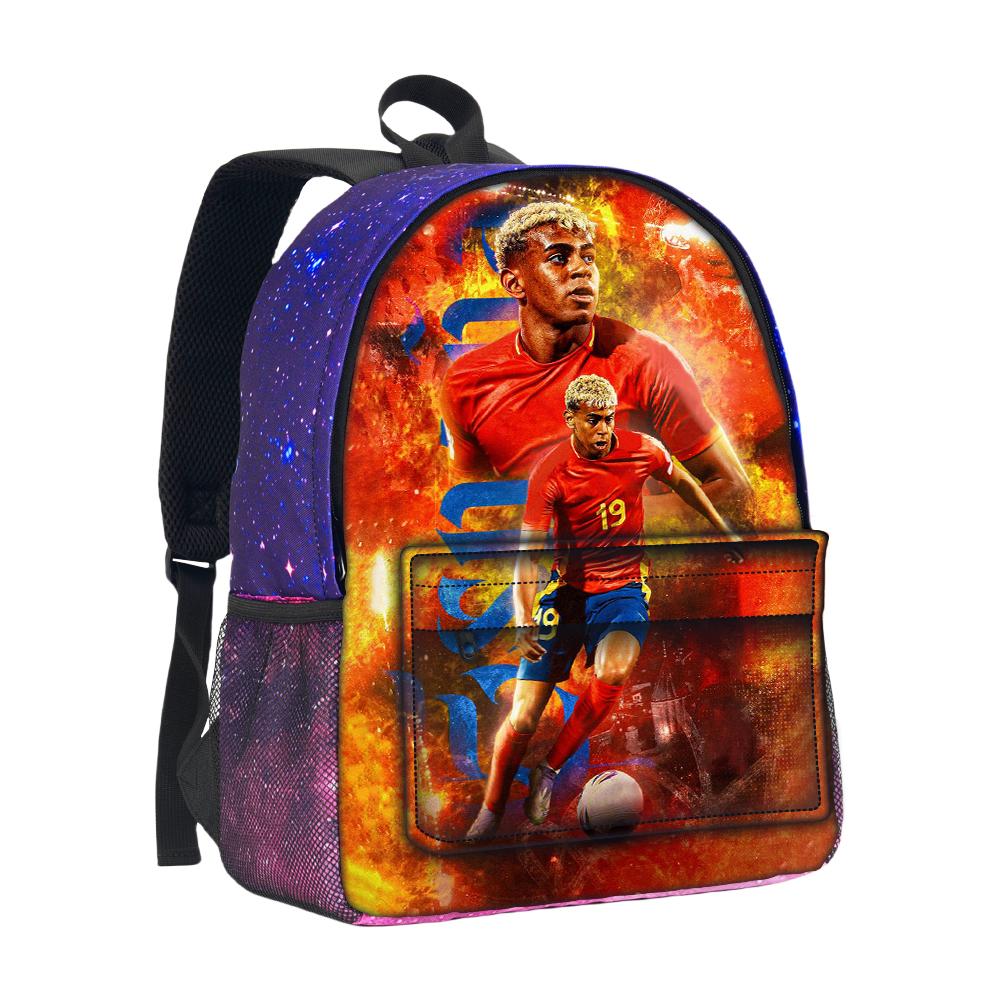 Zaino per Ragazzi e Ragazze Zainetto Stella del Calcio Cielo Stellato Zaino Borsa da Scuola L-Lamin Yamal Grande Capacità Mochila Rucksack Scuola