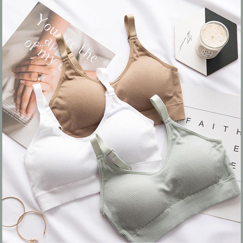 Magnifique sous-vêtement de poitrine enveloppant le dos avec coussinet de poitrine, gilet froncé anti-éblouissement pour le sommeil sans armatures