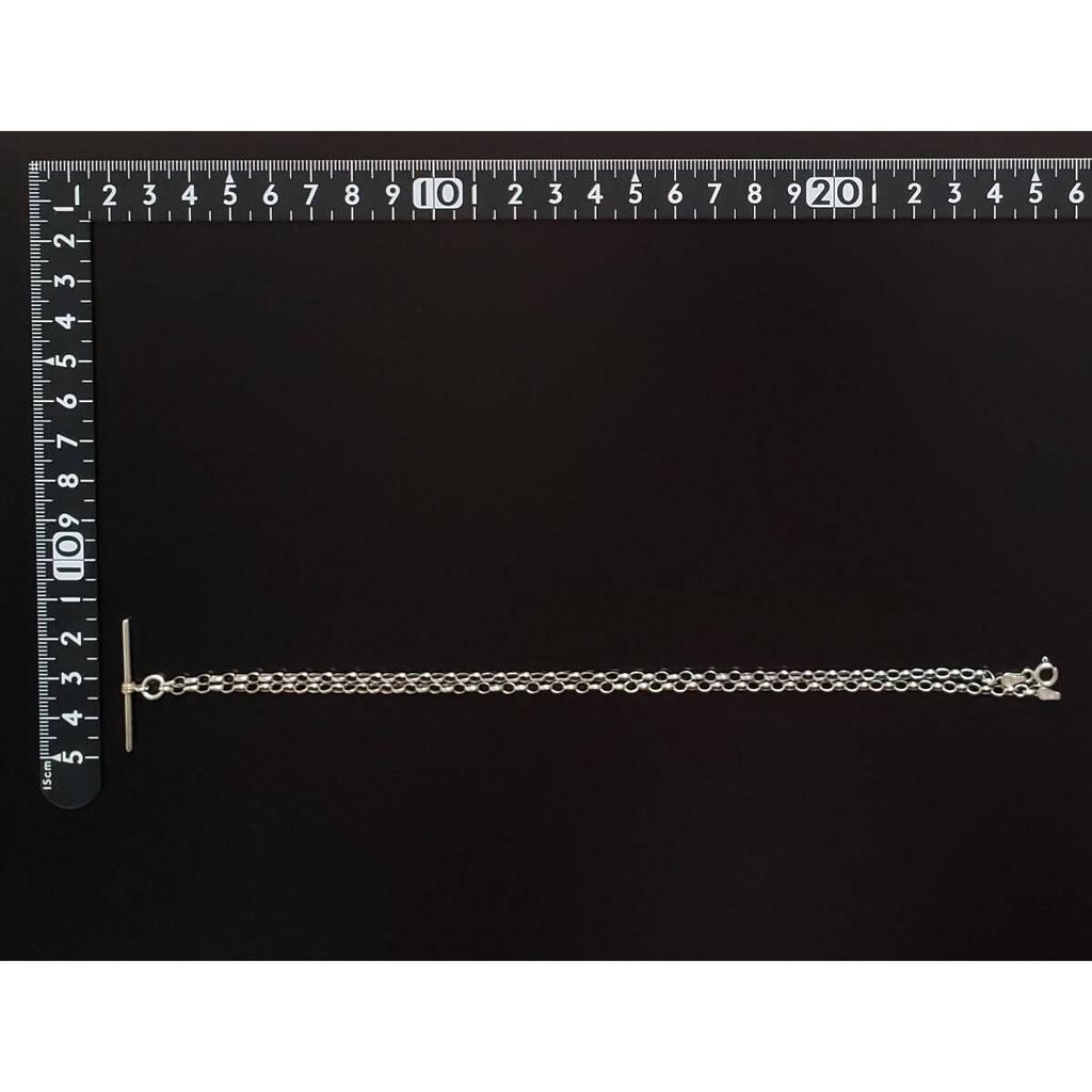 Used Antique Sterling Silver T Bar Necklace Albert Chain 5.0g Sterling Silver Pocket Watch Vintage Necklace SILVER CHAIN