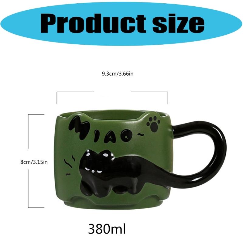 Black Cats Ceramic Mugs Heat Resistant to 1000C for Microwave Oven Use with Insulated Handle and Dishwasher Safe