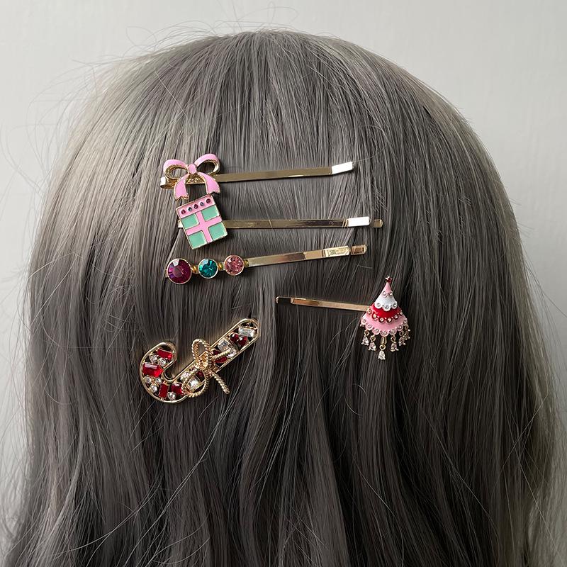 Kenjie Christmas Enamel Hair Clip Set for Women - Festive Holiday Headwear