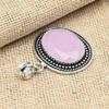 Pink Chalcedony Gemstone 925 Sterling Silver Oval Shaped Pendant Jewelry Pendant