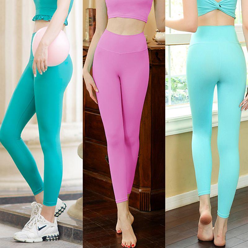 Pantaloni da Yoga Nudi Senza Imbarazzo da Donna a Vita Alta Sollevamento Fianchi Corsa Levigatura Fitness