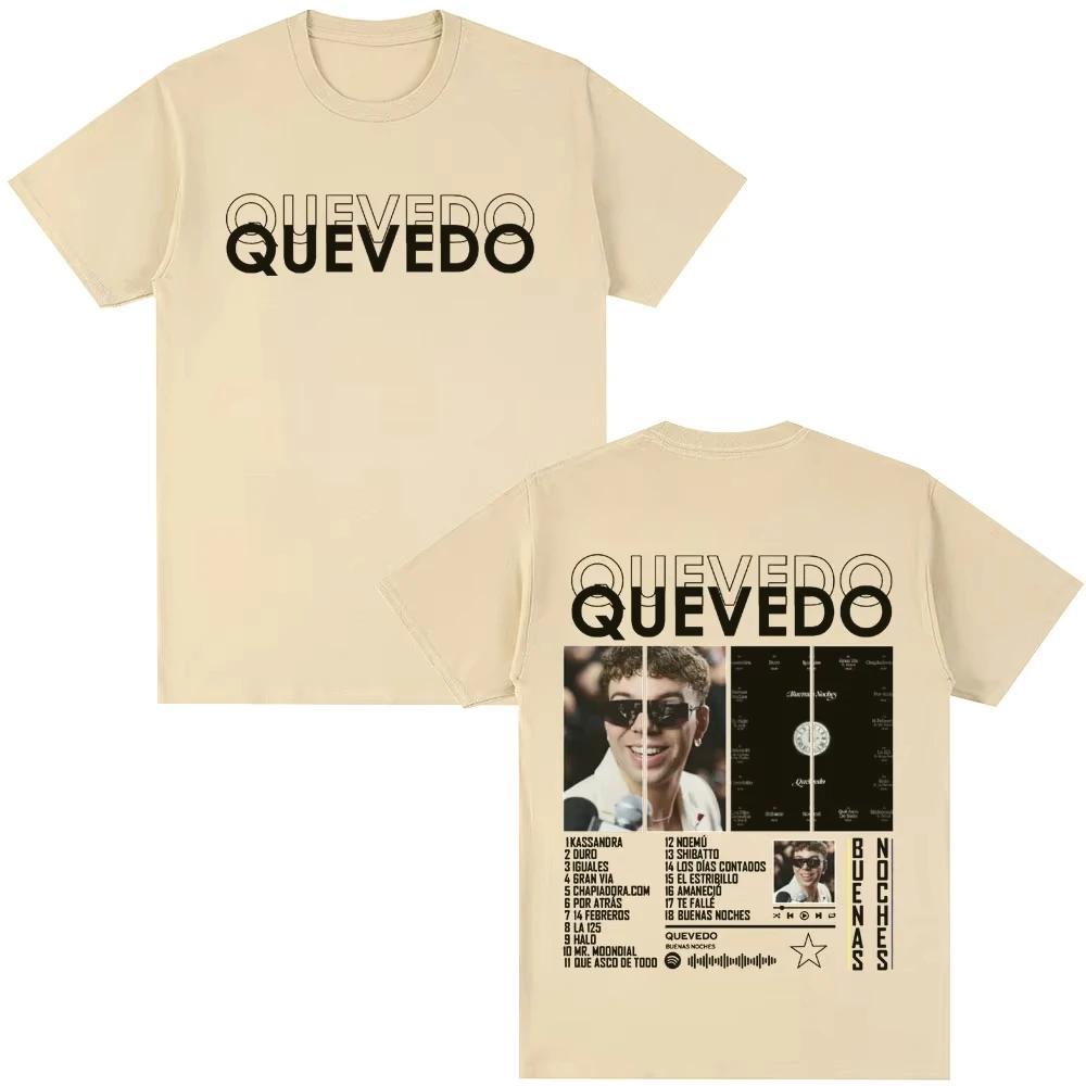 Rapper QUEVEDO Buenas Noches T-shirt Men Women Clothing Casual T-shirts Fashion Hip Hop Short Sleeve T Shirt