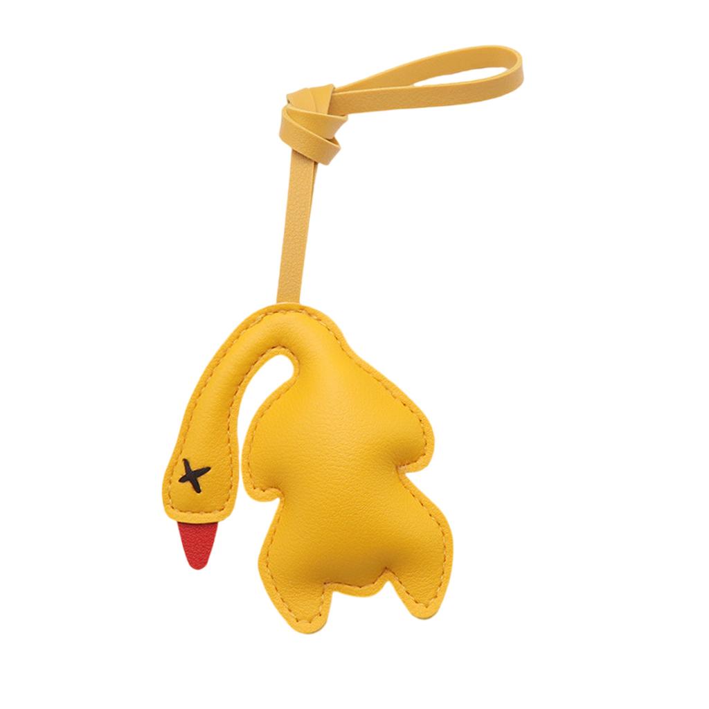 Cute Roast Duck Design Keychain For Keys Bags Car Decoration Soft PU Leather Keyring Fashionable Accessory Gift Idea