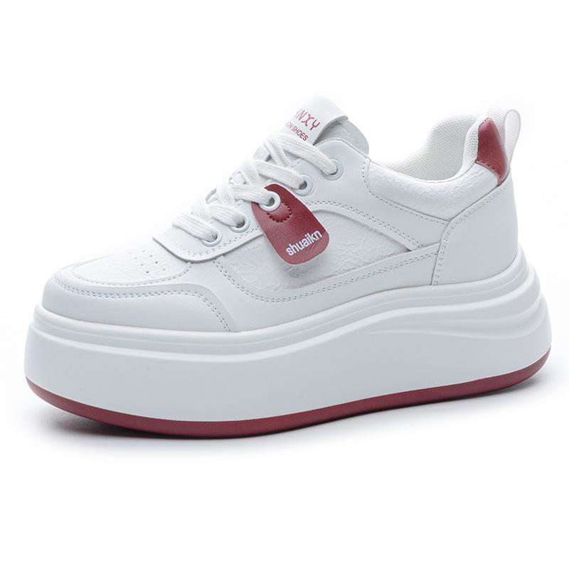 Spring new inner heightening thick-soled casual little white shoes lace-up wedge heel fashion small single shoes student shoes women's shoes