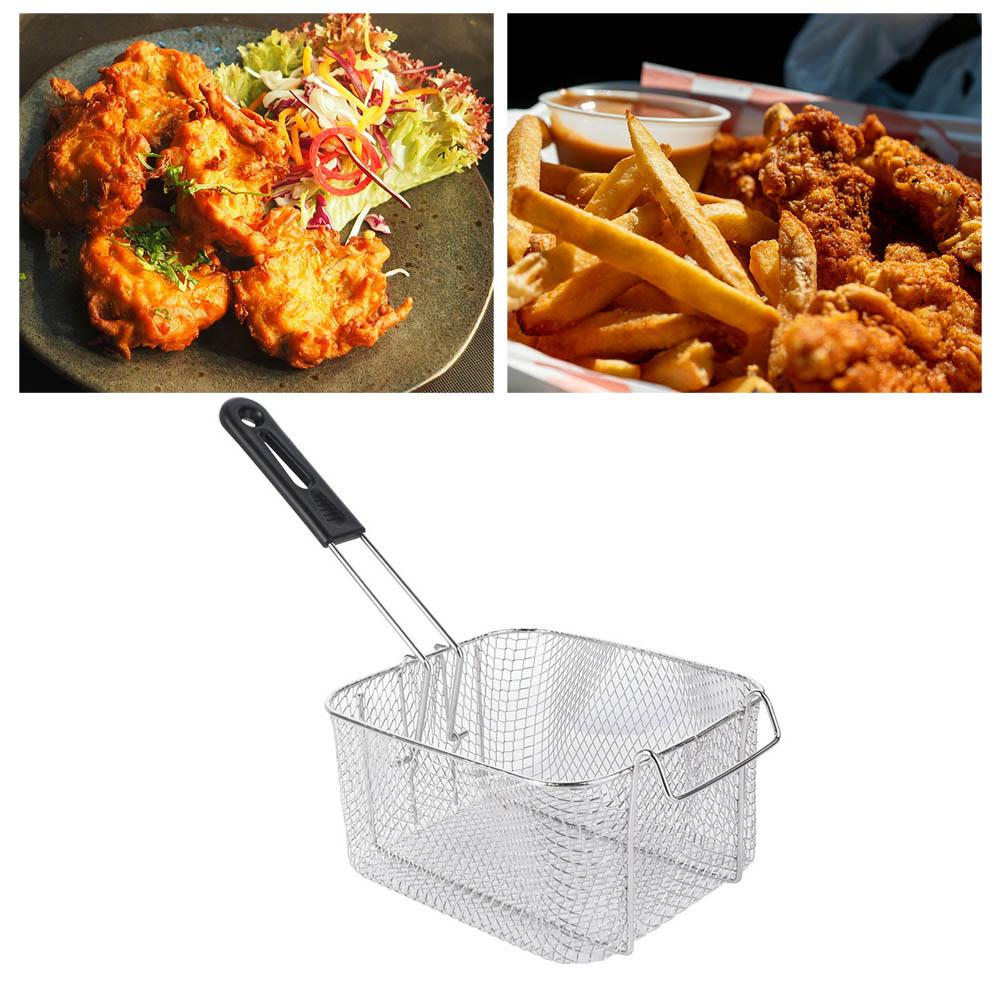 Detachable Handle French Fries Holder Nonstick Fryer Basket Portable Deep Fryer  Kitchen