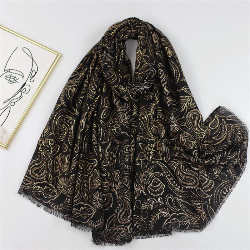 6 Colors Luxury  Cotton Viscose Scarf Khaki Paisley Floral Fringe Shawls And Wraps Echarpe Pashmina Bufandas Hijab 180*90Cm