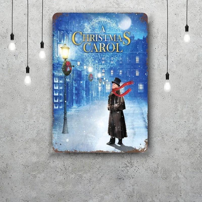 Christmas Metal Poster Sign, Festive Wall Art Decor
