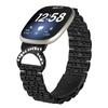 Pour Fitbit Versa 3/Sense Bracelet Sept Perles Acier Inoxydable Bracelet de Montre avec Connecteur Style Corne de Bœuf Strassé