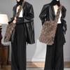 Ladies Fluffy Hobo-Bag Retro Casual Shopping Bag for Everyday Life
