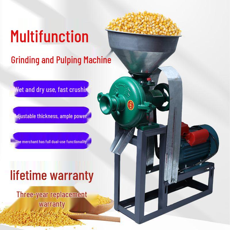 Dual-Use Wet & Dry Corn, Rice, Soybean Grinder & Flour Milling Machine