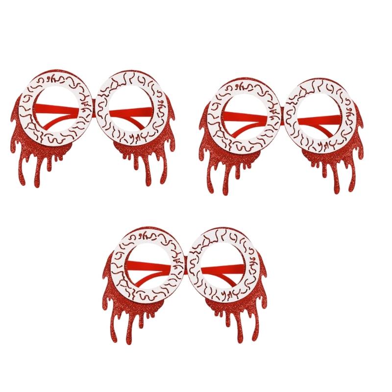 Pack of 3 Halloween Party Eyewear Pumpkin Bat Skull Decorations Comfortable Fit Glasses Accessories For Kids Adults