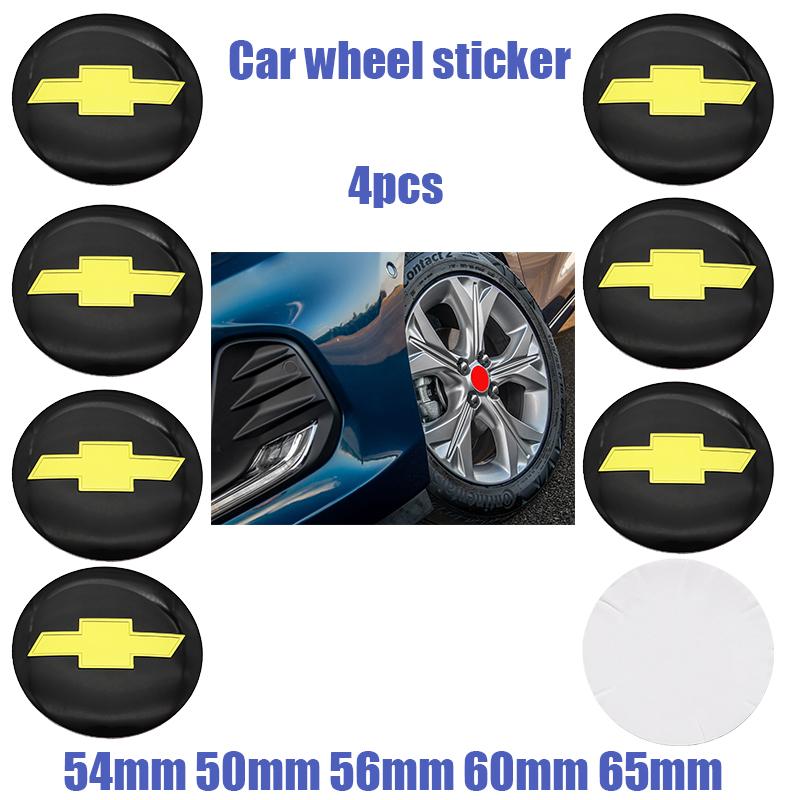 4pcs New 54mm 50mm 60mm 56mm 65mm Car Wheel Emblem Sticker Wheel Center Hub Cap Auto Rim Refit Badge Covers Sticker Accessories