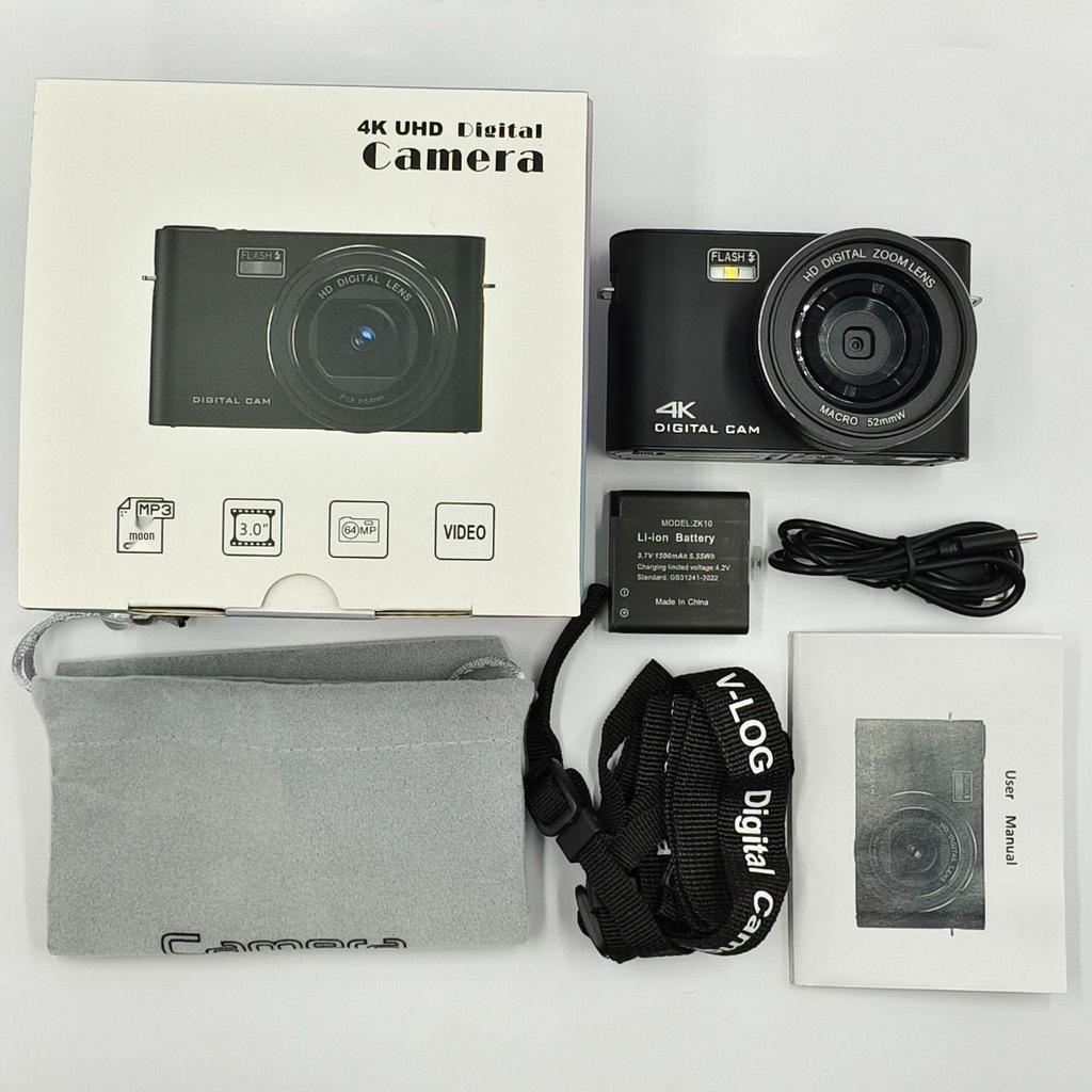 4K Touchscreen HD Digital Camera with MP3 Player & CCD for Students/Parties