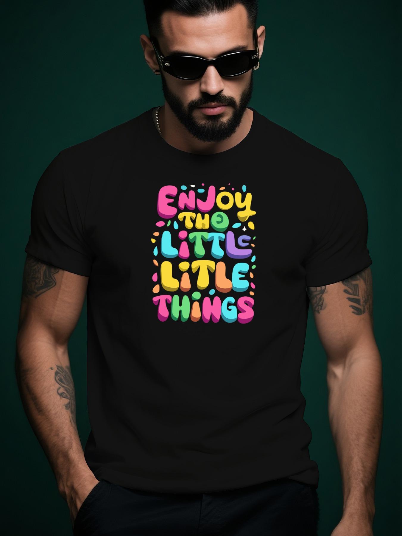 Enjoy the Little Things Graphic Tee - Casual Summer Cot... XXXXL