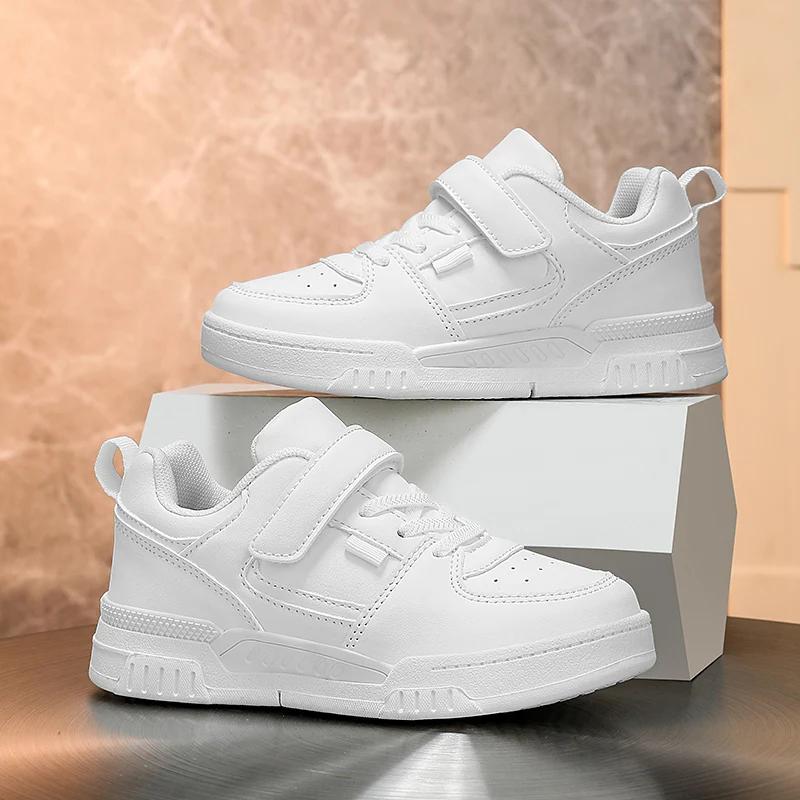 Childrens Board Shoes 2025 Casual Leather Flat Daily Wear for Boys Girls All Seasons Comfortable Breathable Walking Shoes