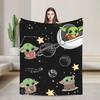 Grogu W-Warss Baby Yodas Blankets  Camping Flannel Throw Blanket For Living Room Warm Custom DIY Quality Bedspread
