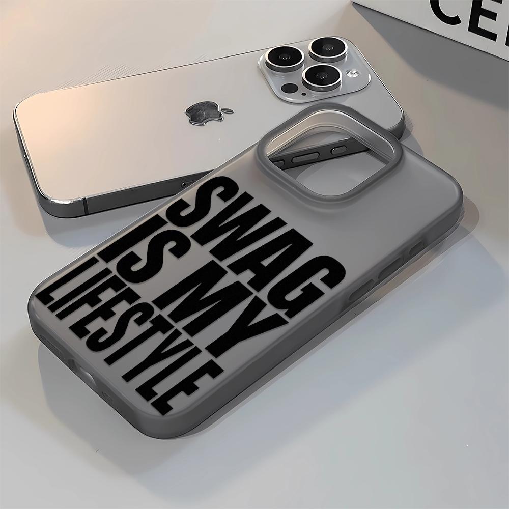 SWAG Black Font Phone Case For IPhone 17 16 15 14 Plus 13 12 11 Pro MAX 17 Air Screen Protector Casing Shockproof Phone Cover