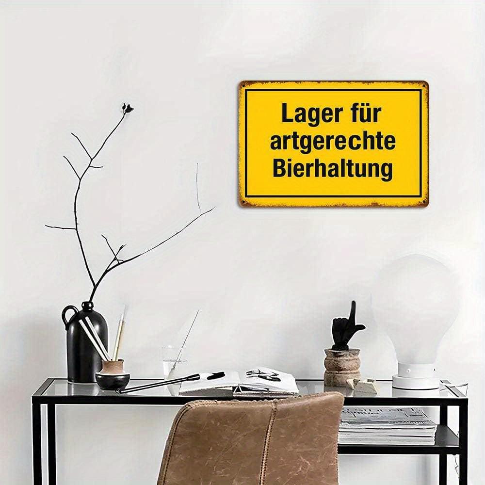 Classic German Lager Metal Sign, 20x30 Cm Vintage Beer Decor.