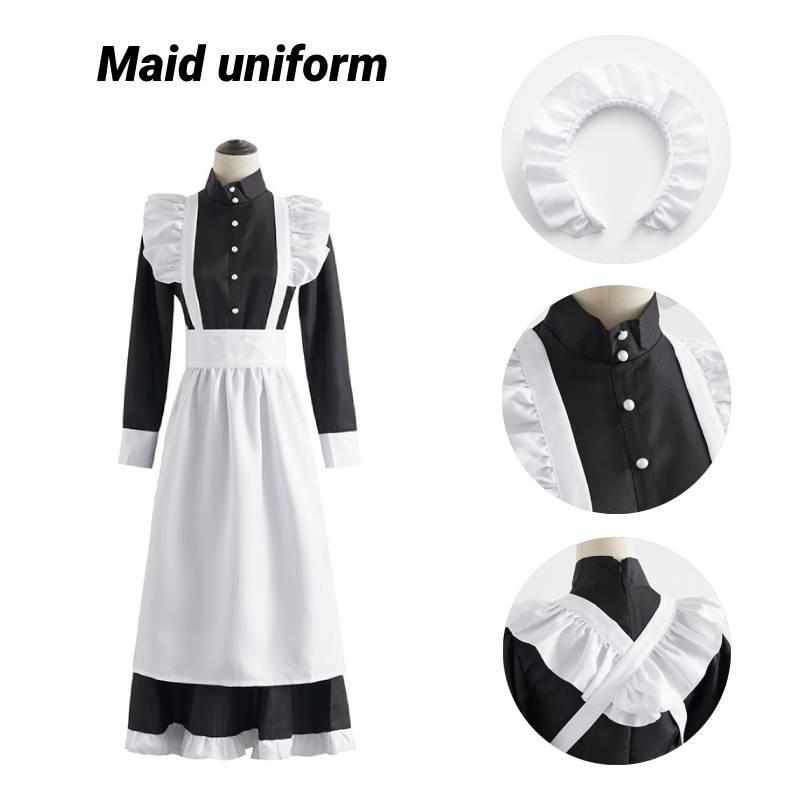 Cotton Blend Fabric Maid Costume Comfortable And Trendy Cosplay Outfit