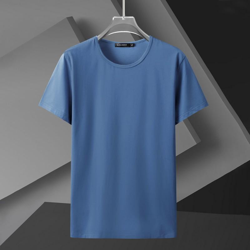 Men's Plus Size Casual Solid Color Short Sleeve Cotton T-Shirt for Team Building
