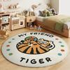 Cartoon Stijl Slaapkamer Decor Rond Tapijt Pluizig Zacht Kinder Vloermat Dierlijke Patronen Tapijten voor Woonkamer Dik Pluche Tapijt