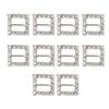 10pcs 14mm Square Shape Alloy Rhinestone Crystal Buckle Ribbon Slider for Wedding Party Invitation