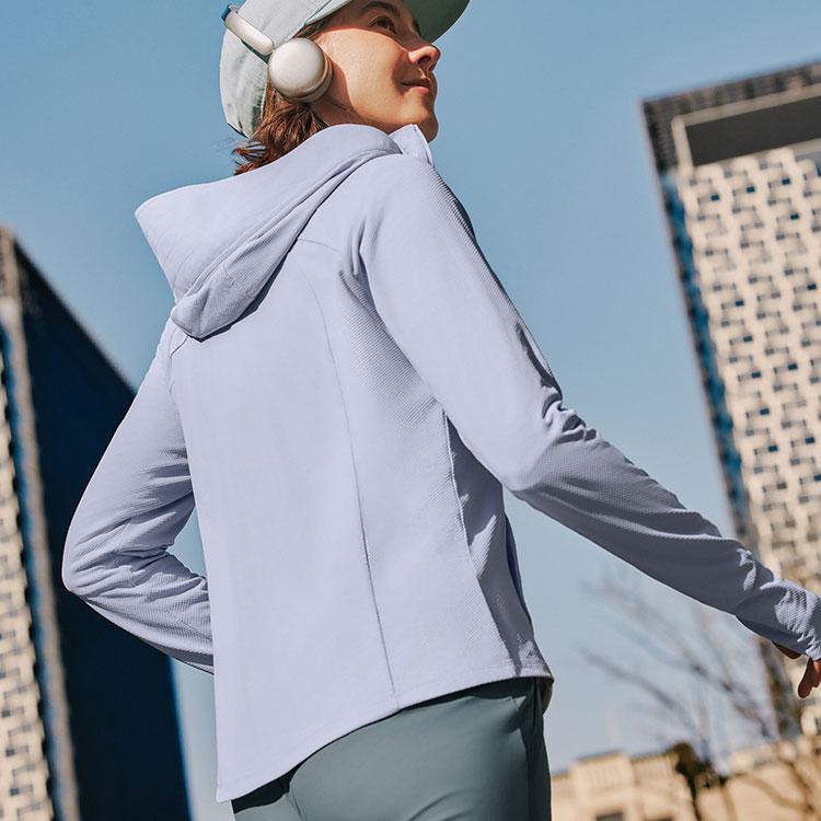 Skechers Cool Dry UV Protection Lightweight Slim Fit Hooded Sports Jacket Women Jacket Xenon-Blue P225W123-0356