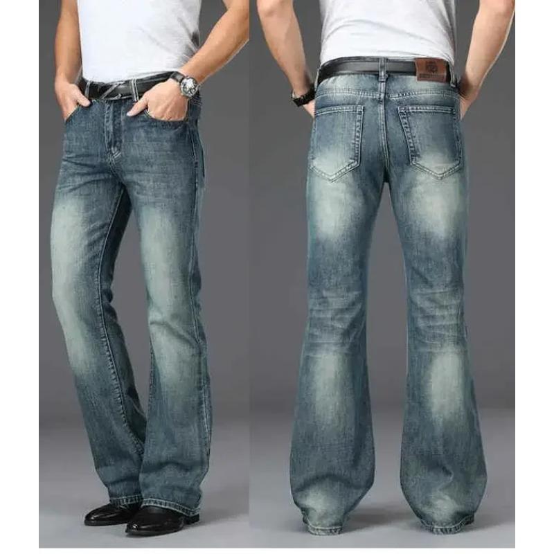 Men's Flared Pants Classic Flared Jeans Loose Leg Jean Boot Cut Trouser