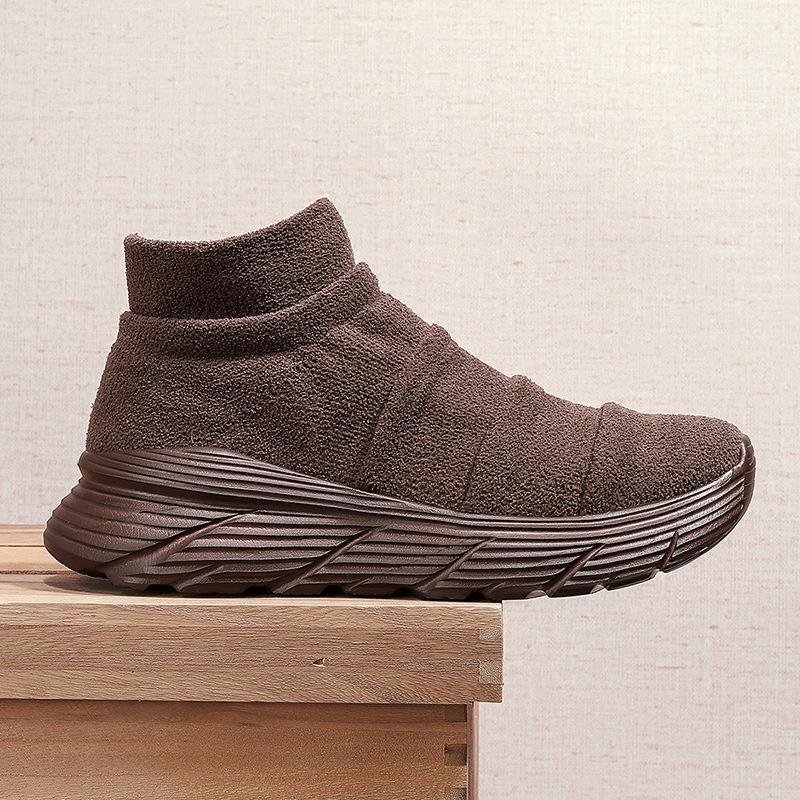 Cotton shoes new fly-woven socks shoes sports shoes large size couple shoes breathable and lightweight men's leisure